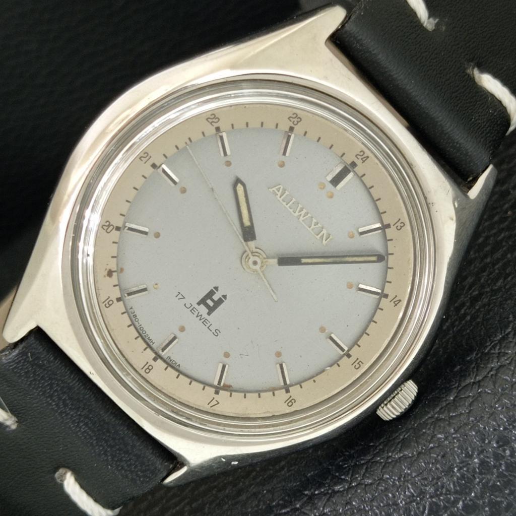 ALLWYN 6300A РУЧНОЙ ЗАВОД ИНДИЯ МУЖСКИЕ ВИНТАЖНЫЕ ОРИГИНАЛЬНЫЙ ЦИФЕРБЛАТ ЧАСЫ a706229-1