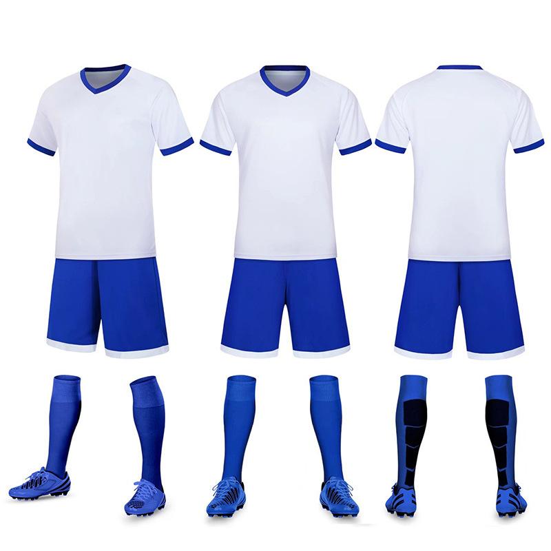 A football jersey is available in stock, short-sleeved football training jersey, children s student school team football game jersey, and adult S