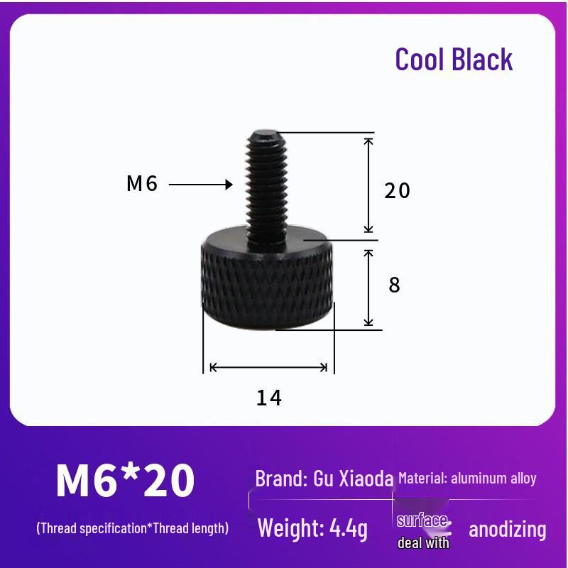 Knurled Aluminum Alloy Hand-Tightening Knob - M3M4M5M6M8 Sizes.