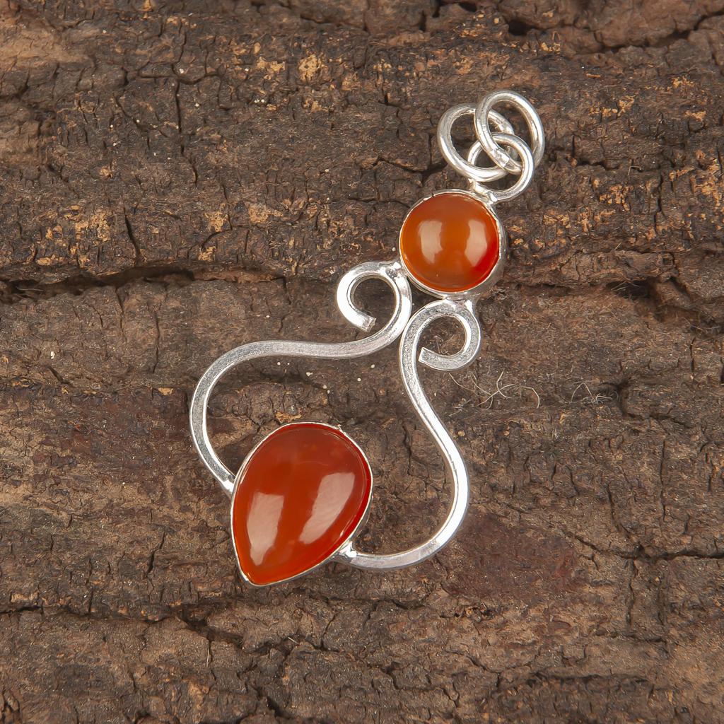 Carnelian 925 Solid Sterling Silver Pendant, Handmade Gemstone Pendant Jewelry, Gifts For Wife Brand New Pendant