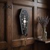 Gotischer Stil Wandaufbewahrung Halloween Holz Haken mit Mond Stern Skelett Mustern Dekorativer Retro Schlüsselhalter für Künstlerisches Holz Eingangsbereich Flur