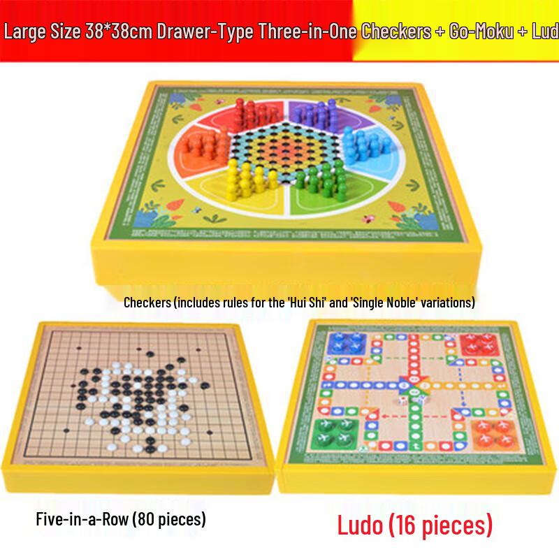 Landa Wooden Multi-Game Chess Board Set