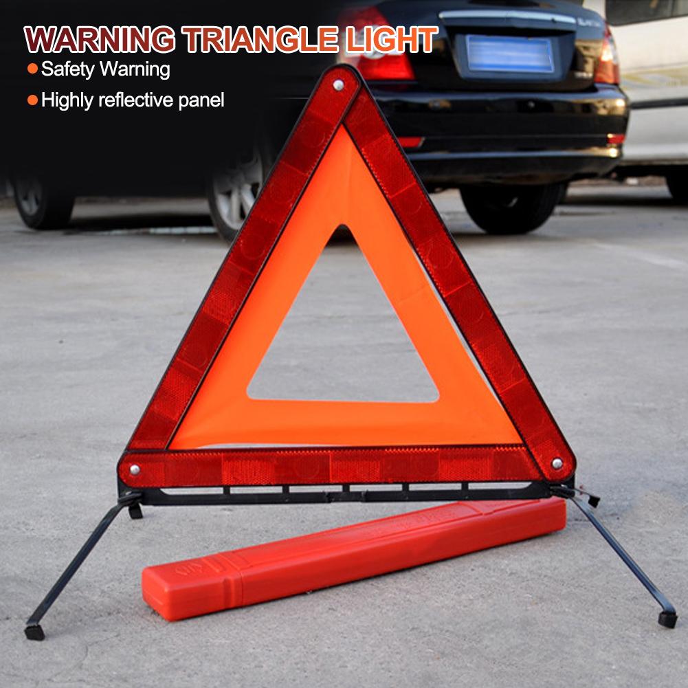 Foldable Car Triangle Reflective Tripod Emergency Warning Sign Safety Hazard Sticker Stop Sign for Breakdown Accessories