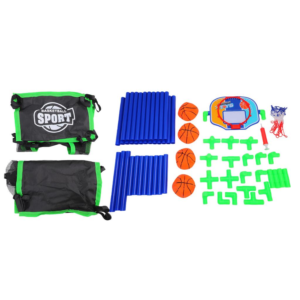Basketball Game Set Easy Set Up Plastic Basketball Hoop with 4 Balls Air Pump for Indoor Outdoor