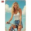 Vintage Beach Bicycle Tin Sign 8x12 Inch Metal Wall Art for Home Bar Cafe