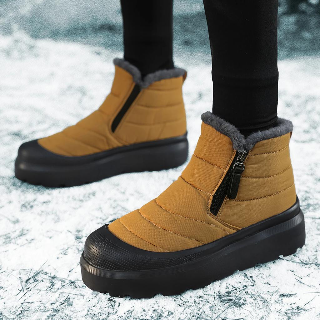 Fashion Women Warm Fur Lined Winter Snow Boots Waterproof Ankle Boots Outdoor Short Boots Comfortable Shoes Suitable for Cold Weather