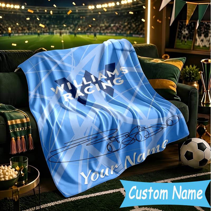Custom Personalized Blanket Will-iams Racing Soft Throw Blanket, Suitable for Family and Friends, Sofa Blanket,Home Decor Christmas gift