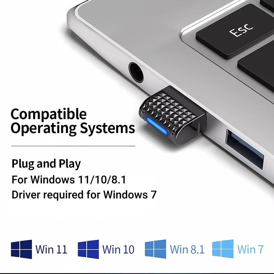 USB Bluetooth 5.4 Audio Adapter Bluetooth Receiver & Transmitter USB 5.4 Dongle for Bluetooth Keyboard/Mouse/Headphone/Speaker/Printer