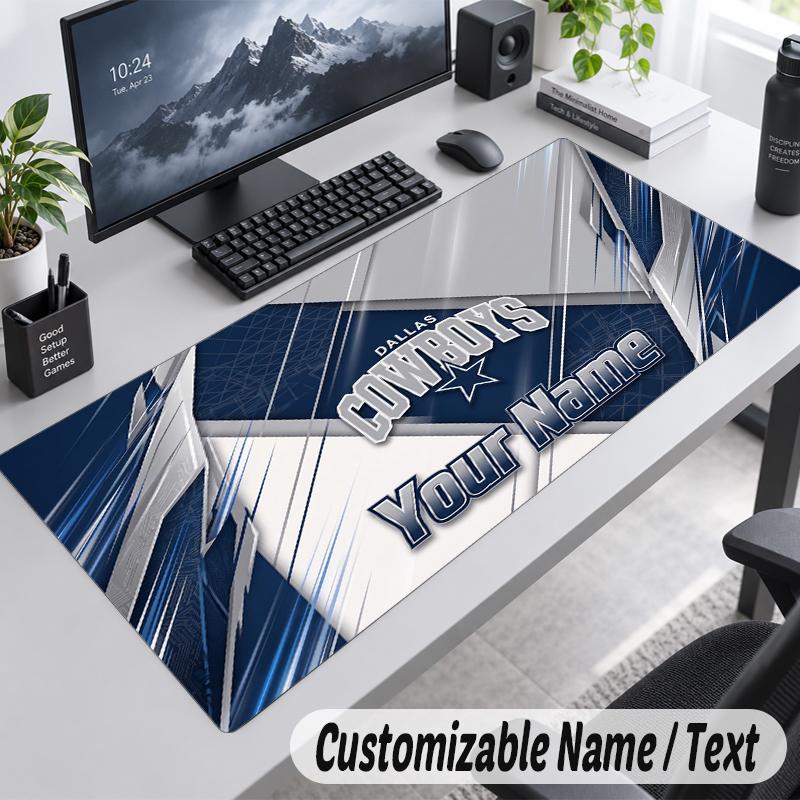 Custom Name Text Mouse Pad Dallas Cowboys Personalized Desk Pad For Work And Gaming