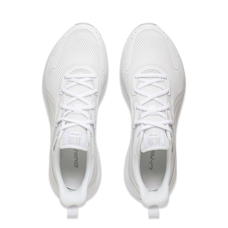 Li-Ning Fashionable Sports Comfortable Shock Absorption Non-Slip Wear-Resistant Low-Top Casual Running Shoes Men sneaker Standard-White ARHV021-3