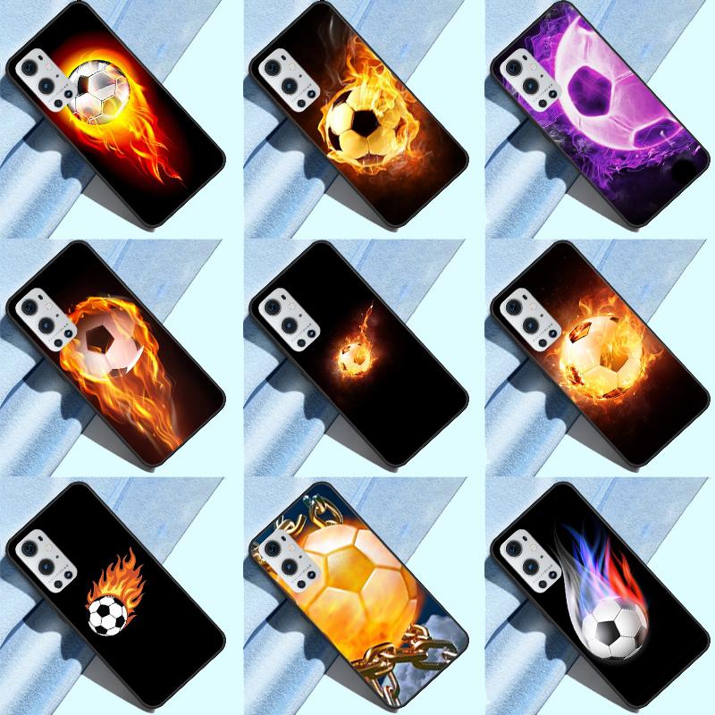 Fire Football Soccer Ball Funda For OnePlus 12R 13 R 12 11 9 10 Pro 8T 9RT 10T OnePlus Nord 4 CE 2 3 Lite N20 N30 Case
