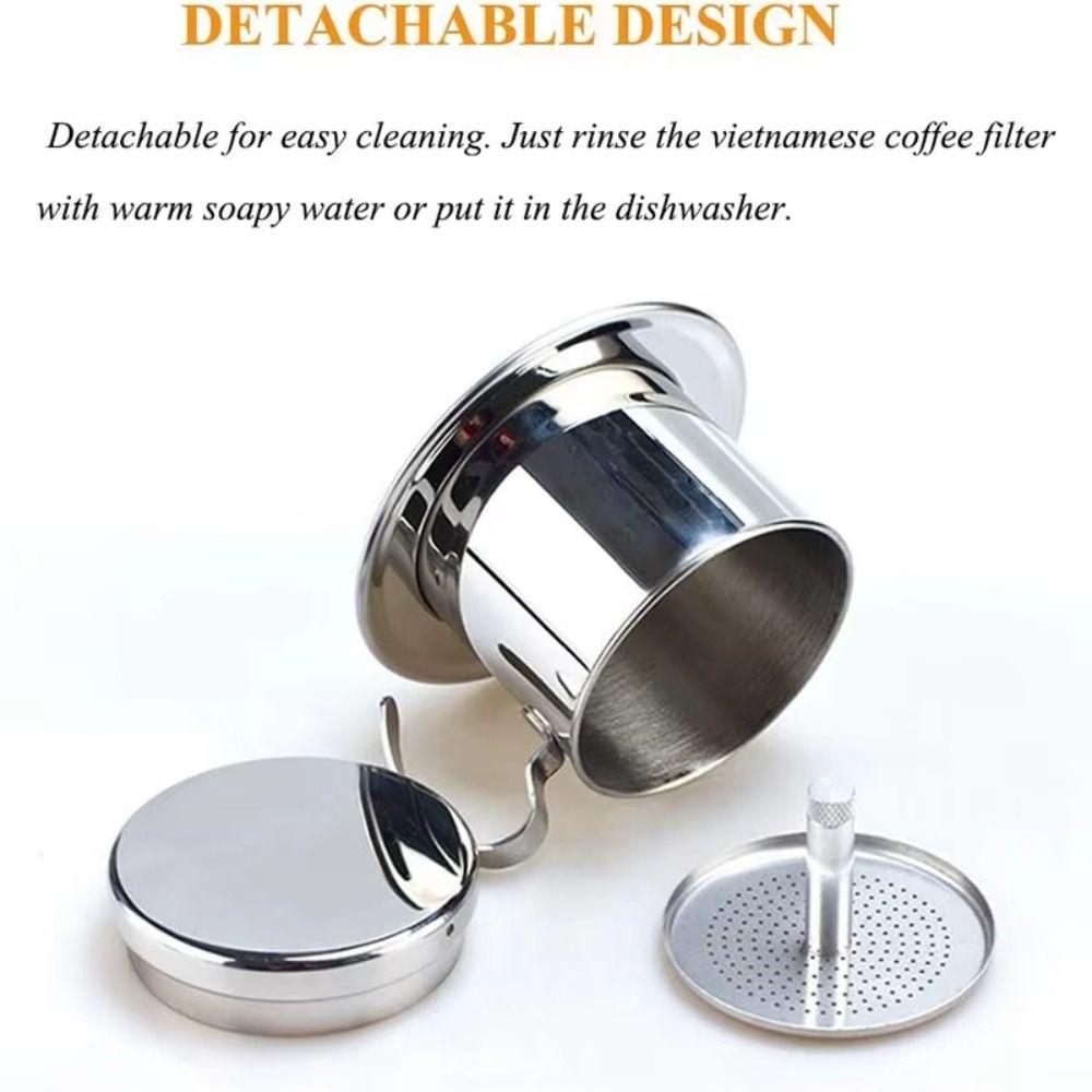 Steel Filter Vietnamese Coffee Pot With Handle Coffee Drip Filter  Pour Over Coffee