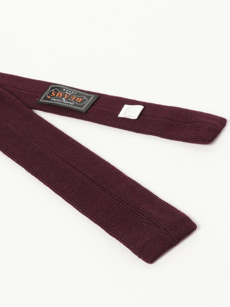 [BEAMS PLUS] Wool Knit Cable Tie for Men, Burgundy, Free Size 38440142840