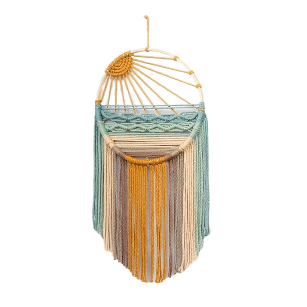 Colorful Ring Fringe Tapestry Handwoven Bohemian Wall Hanging Decor for Living Room Bedroom