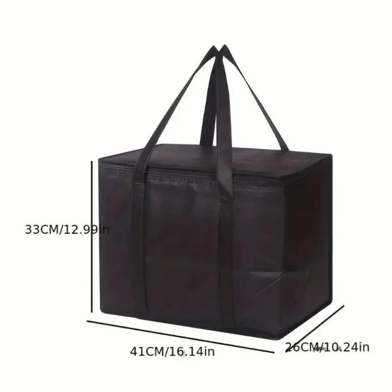 Large 41L Insulated Thermal Food Carrier Bag Portable Zipper Tinfoil Lined Bag for Home Catering Outdoor Picnic