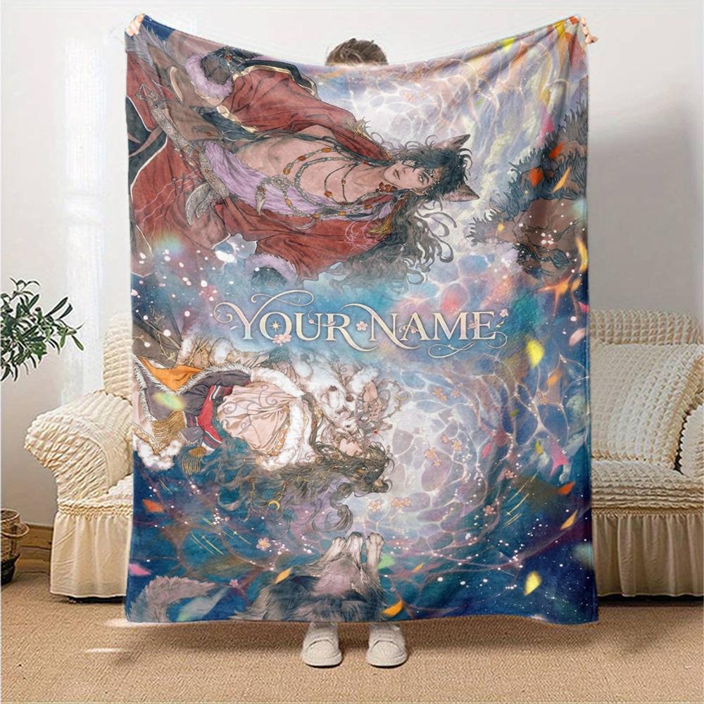 Name Custom Xie Lian and Hua Cheng Print Flannel Blanket High Quality Warm Comfortable Cover for All Seasons Perfect for Gifts Home Decor