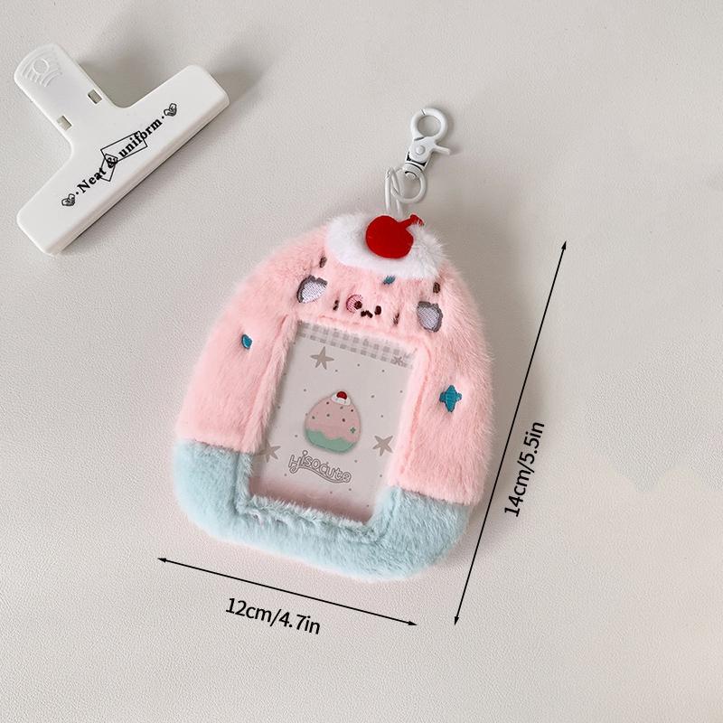 Plush Kawaii Photocard Holder Kpop Idol Card Holder Bags Creative Photo Sleeves Id Credit Card Holder Students Stationery Set