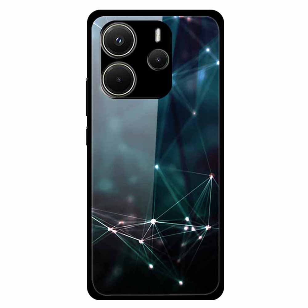 For Xiaomi Redmi Note 14 4G (163.25x76.55x8.16mm) Case Pattern Printed Tempered Glass Phone Cover