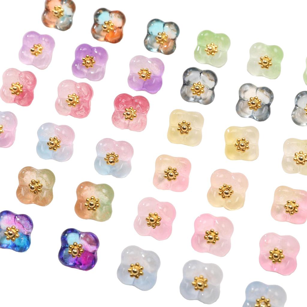 5 Pezzi Perline di Vetro Ciondoli Fiore Per Braccialetti Collane Fai da Te Creazione Gioielli