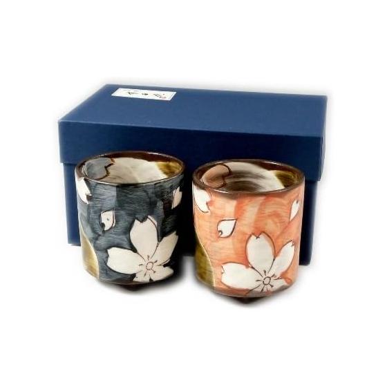 Arita Hasami ware Kikusho kiln Oribe nozakura group teacup (couple teacup) 20805