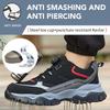 Rotary Buckle Work Boots Safety Steel Toe Men Breathable Safety Shoes  Indestructible Puncture-Proof Hiking Work Sneakers