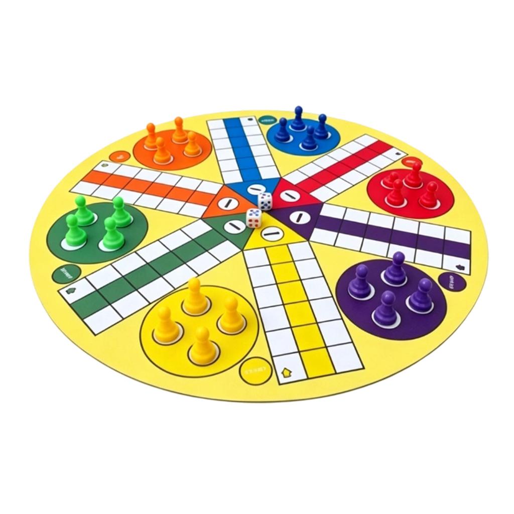 Ludo Board Game 6 Player Interactive Fun Large Size Portable Flying Chess Game for Party Height 23mm Diameter 16mm