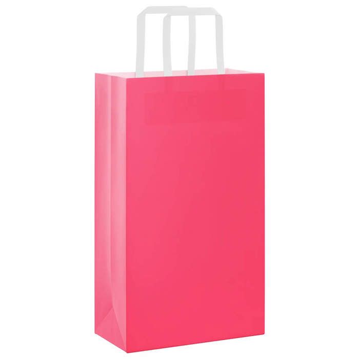 VidaXL Paper Bags 50 Pcs with Handles Pink 21x11x36 Cm, Paper Bag, Paper Gift Bag, Paper Gift Bag, Bag 4101883