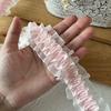 Lolita Satin Falten Spitzenbesatz 4cm Breit Rüschenkante für DIY Kleid Tasche Kleidung Dekor Nähen Bastelzubehör