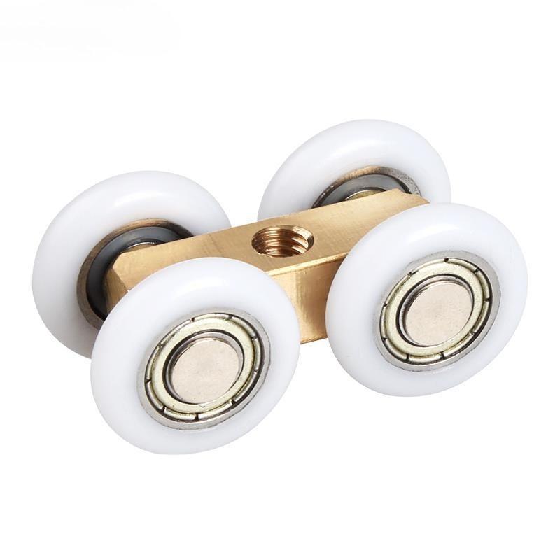 10PCS/LOT Small Width21.5mm Shower glass Room sliding door fitting hanging pulley wheel hanging four roller wheel pulley aluminium alloy