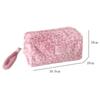 Plush Pink Color Leopard Print Schoolgirl Makeup Bag Large Cosmetic Tote Bag for Women Cute Portable Travel Hand Carry Organizer