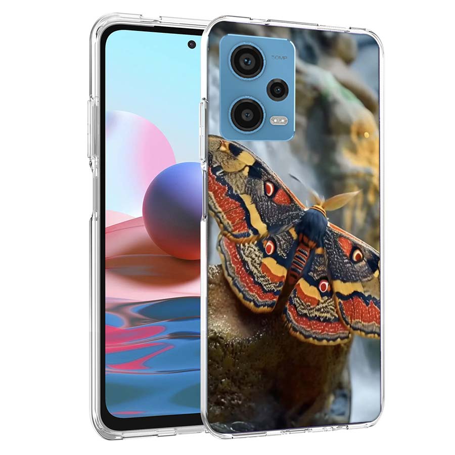 

Чехол для телефона Moth Macro для Redmi Note 13 12 14 15 Pro Plus 13R 11 11T 11E 11S 10 Pro 10S 9 9S Чехол для телефона Прозрачный ТПУ Capa Чехлы Sho Redmi Note 10 Pro