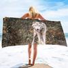 Toalla de Playa Lobo, Toalla de Baño de Microfibra de Gran Tamaño, Toalla de Baño de Playa de Secado Rápido Libre de Arena para Viajes Camping Natación Yoga Deportes