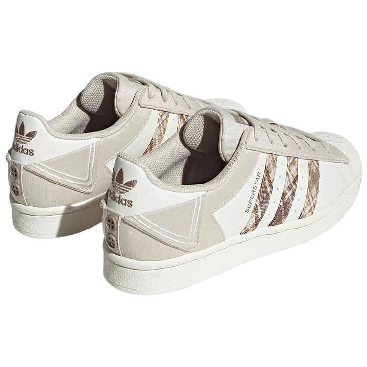 Adidas Originals Superstar Durable Lightweight Low-Top Skate Shoes Women Sneakers White Brown IG3004