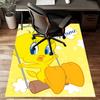 Custom Tweety Mat Personalized Name, Polyester Washable Indoor Entryway Rug, Gift for Christmas, Easter, Thanksgiving Day