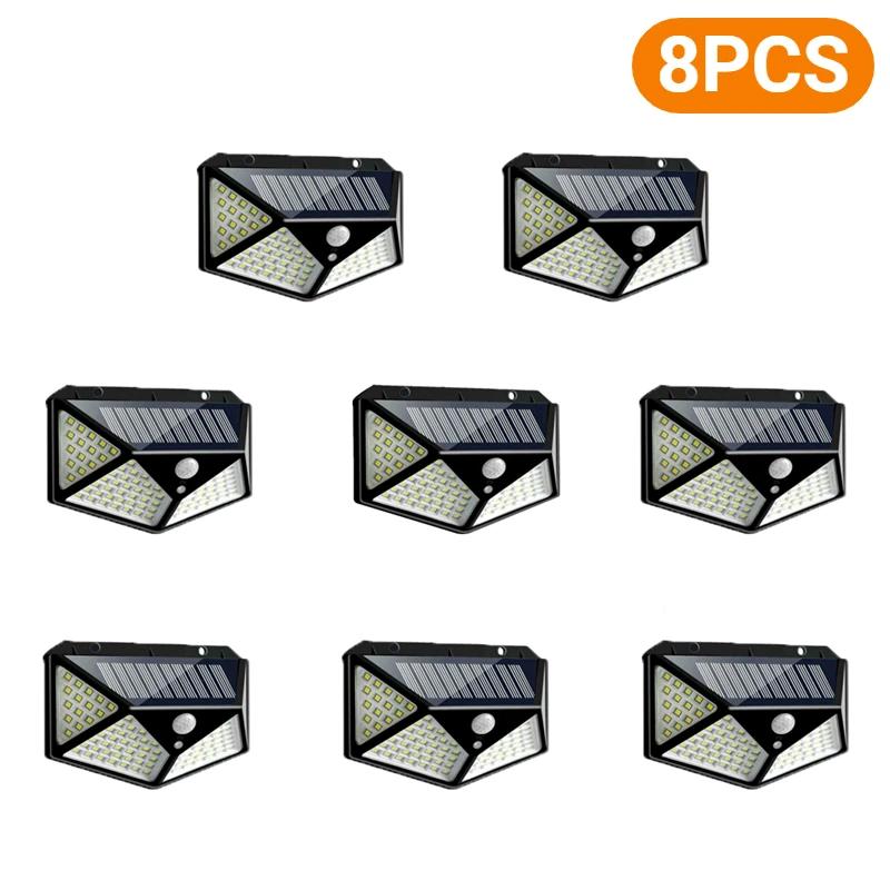 1-10Pcs 100 LED Solar Wall Lights Outdoor Solar Lamp PIR Motion Sensor Solar Powered Sunlight Street Light for Garden Light