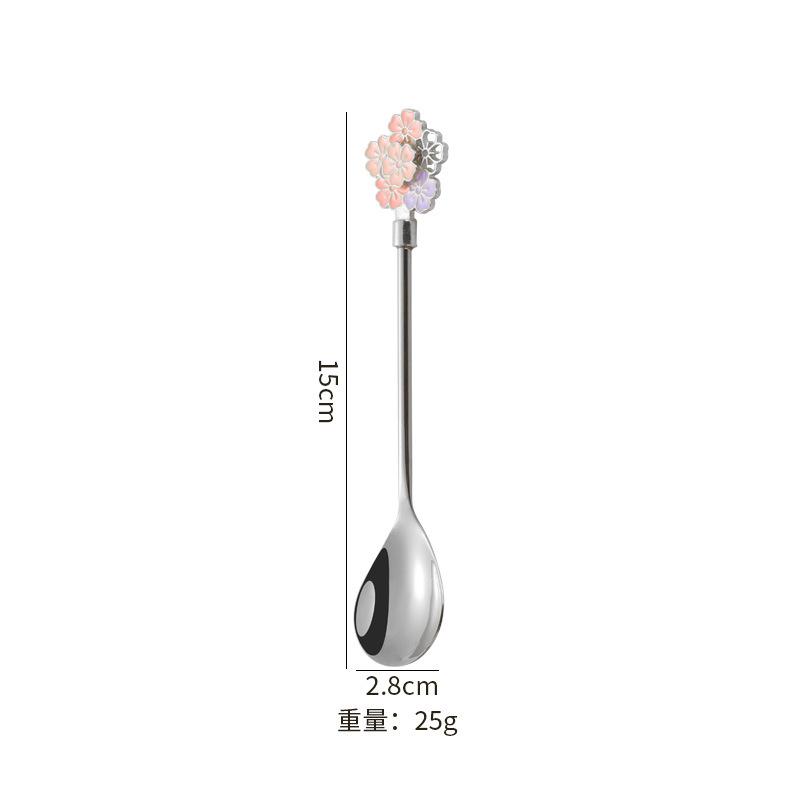 

Creative 304 Stainless Steel Spoon Cherry Blossoms Coffee Stir Dessert Spoons Gifts Tableware Good-looking Decoration Tea