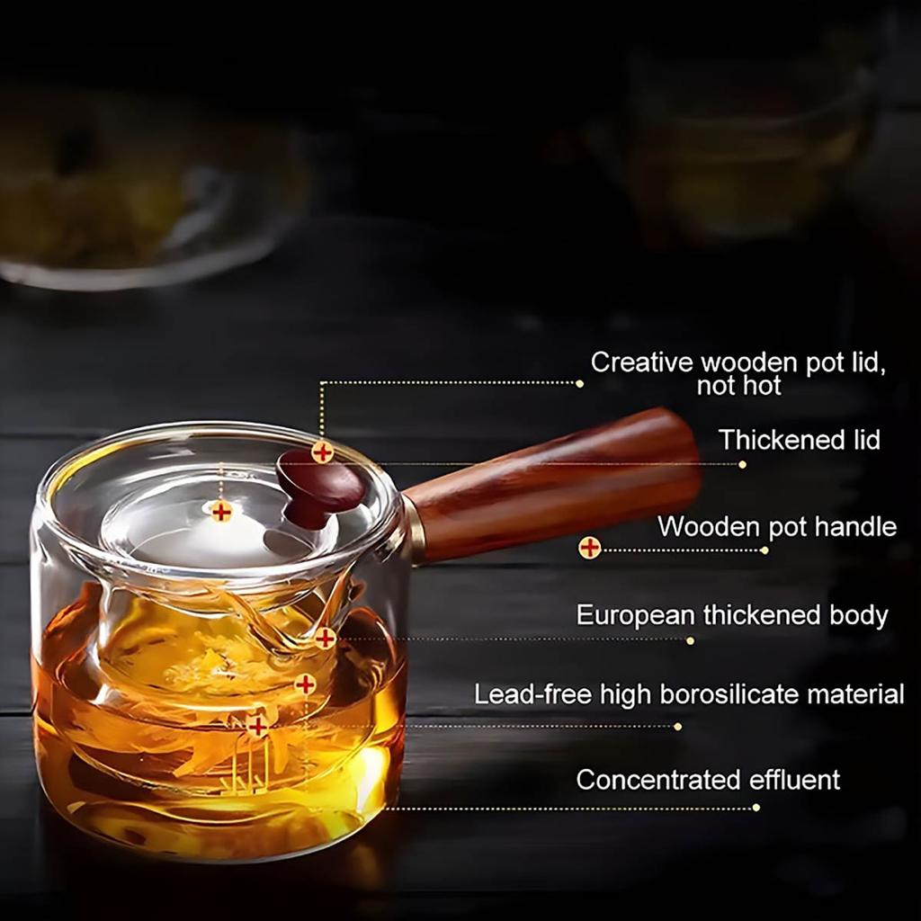 1Pcs Glass Teapot Including Filter Liner Tea Pot Heated Container Good Clear With Handle Kitchen Dining Home Jug Flower Tea