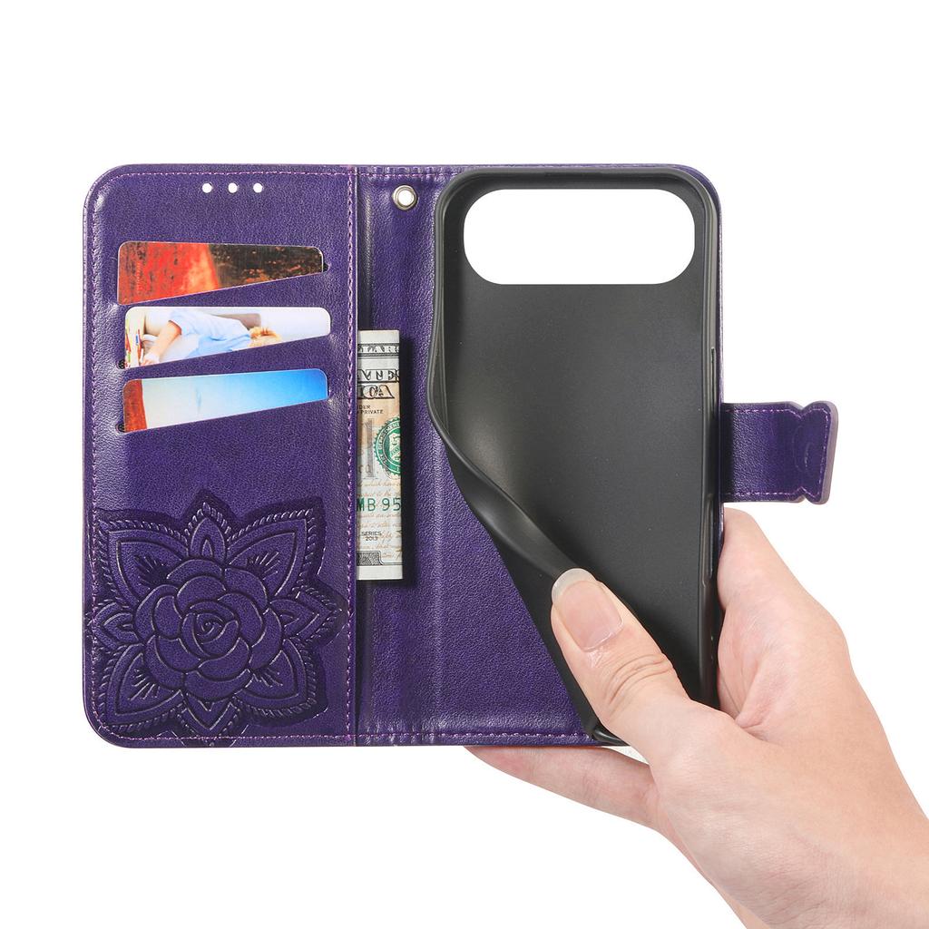 For iPhone Air Case with Strap Butterfly Pattern PU Leather Wallet Phone Cover