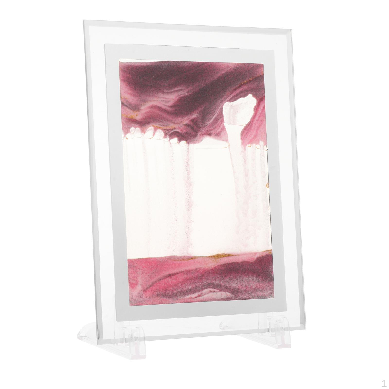 

Picture Flowing with Stand Glass for Home Decor Bookshelves Ornament Relaxing Pink 5Inch