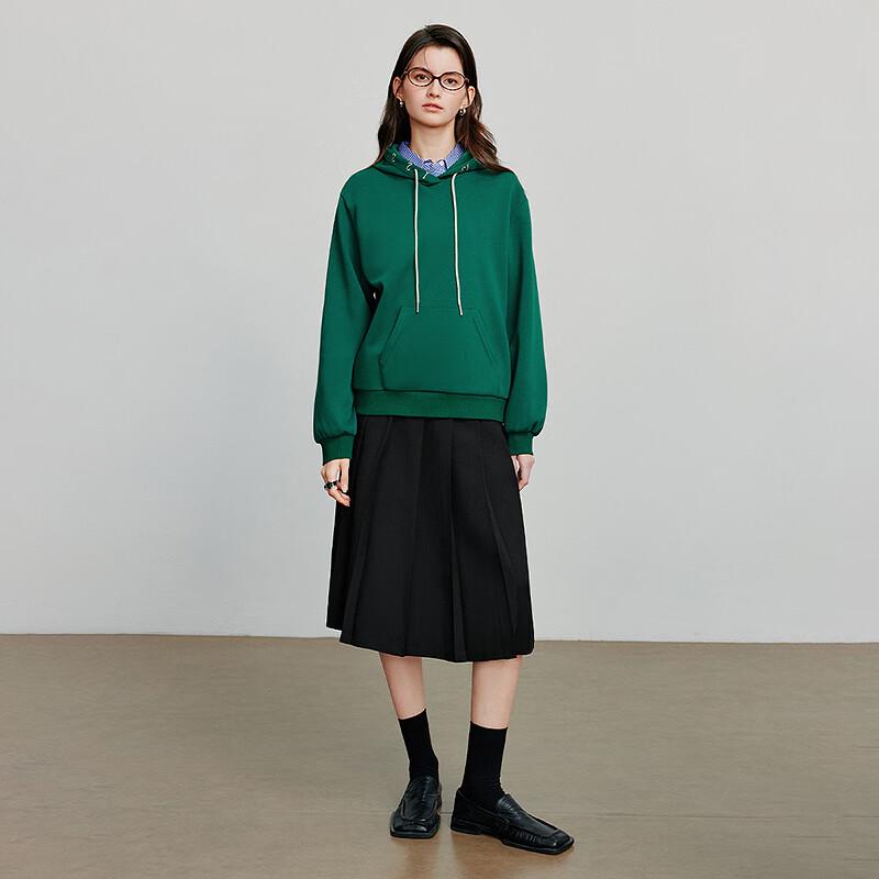 Women's Loose Fit Embroidered Hooded Sweatshirt