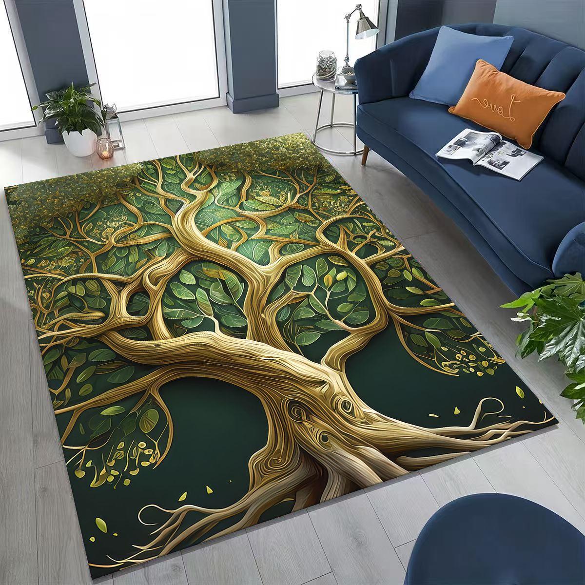 

Nordic Dream Tree of Life Symbol Totem Yggdrasil Rug for Bedroom Living Room Sofa Home Doormat Decor,kid Non-slip Floor Mat Gift 40x60cm( 15x23in )