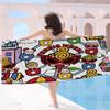 H-Hysteric M-Mini Cute Girl Microfiber Printed Beach Towel Mountain Climbing Yoga Beach Swimming Running Absorbent Soft Towel