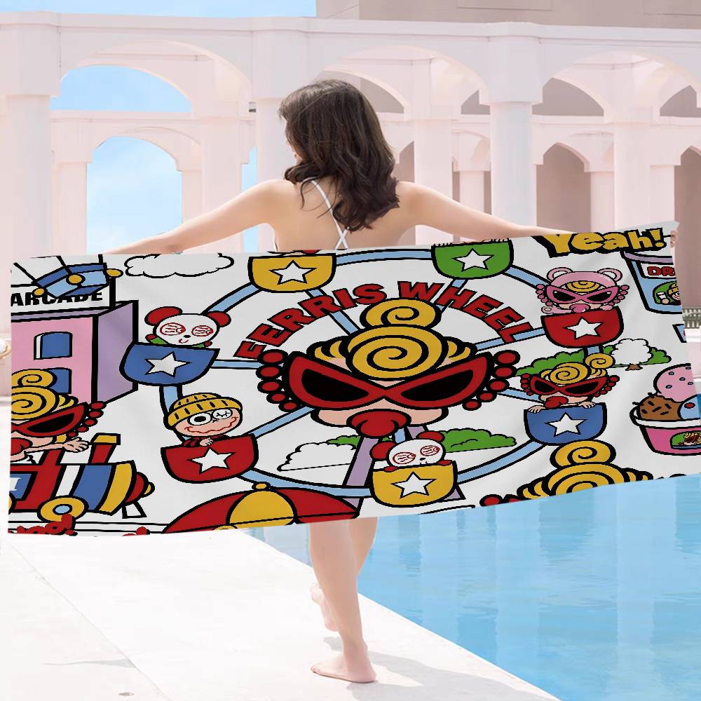 H-Hysteric M-Mini Cute Girl Microfiber Printed Beach Towel Mountain Climbing Yoga Beach Swimming Running Absorbent Soft Towel