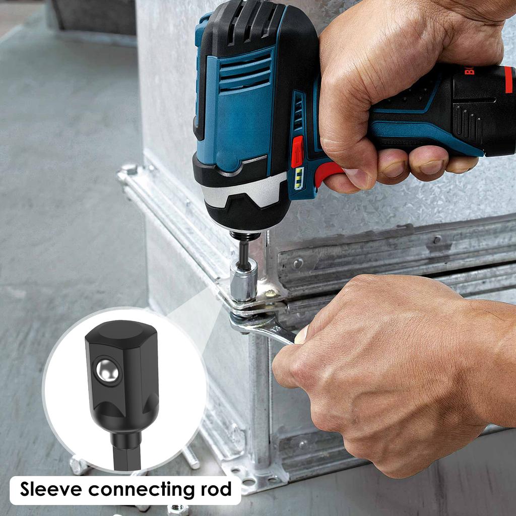 10/20Pcs 1/2 Inch Impact Socket Adapter Nut Driver Drill Bits Hex Shank Extension Rod for Impact Driver Screwdriver Handle Tool