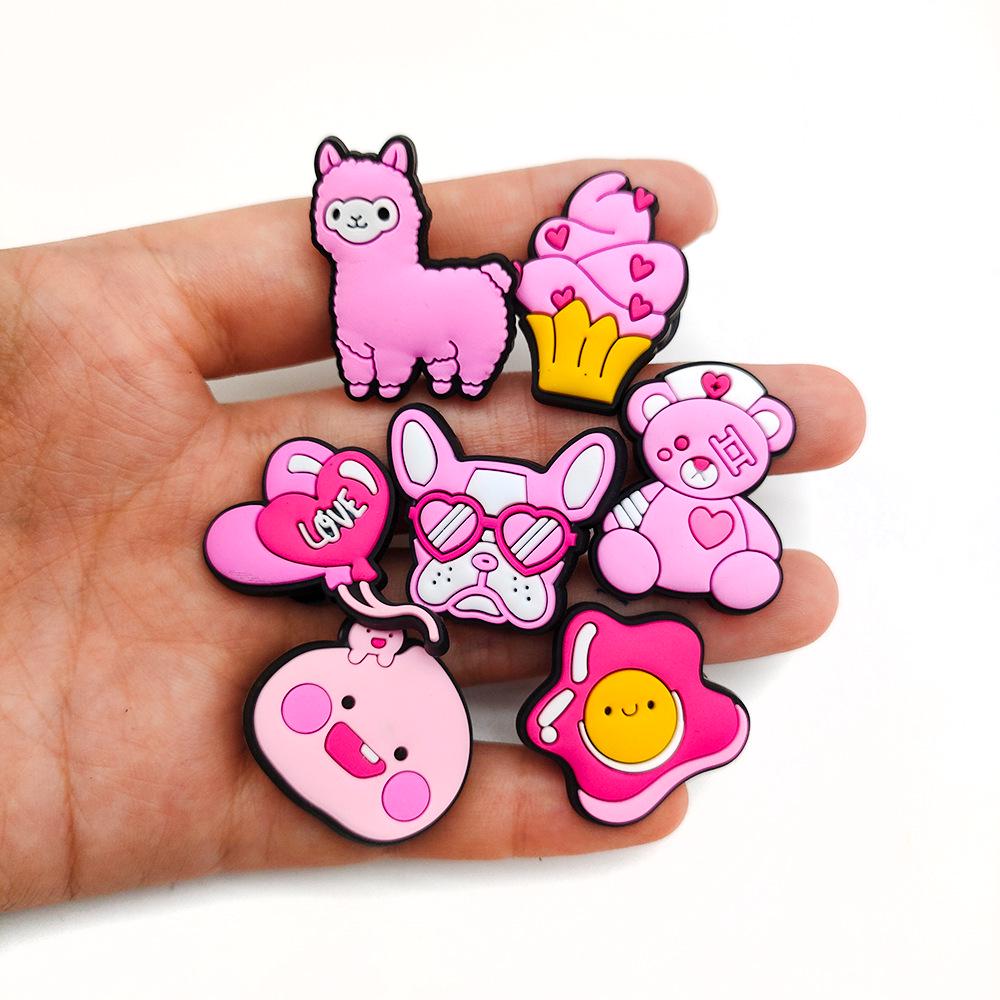 Cross-Border Pink Series Crocs Charms DIY Soft Rubber Shoe Decorations
