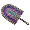 Colorful Striped Patterns Hand Braided Fan Vintage Cattail Fan Decorative Handheld Fans  Outdoor