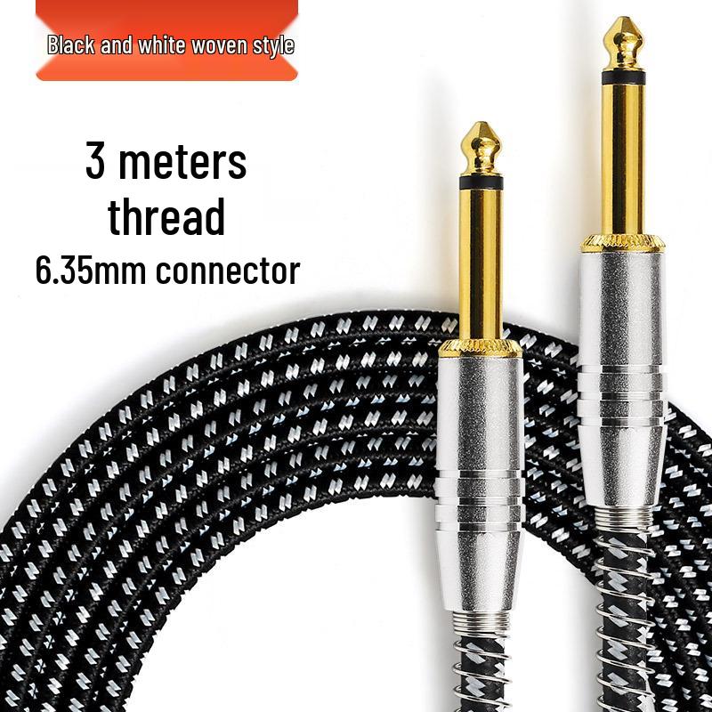 Câble Audio pour Guitare Basse Électrique avec Réduction de Bruit pour Pédale d'Effets et Connexion Haut-Parleur