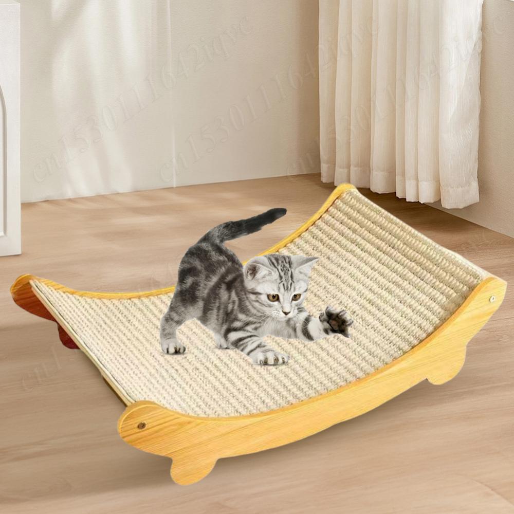 Sisal Katzenkratzmatte Katzenkratzer Multifunktionaler Kratz-Lounge Katzen Schlafplatz Kratzbrett für Wohnungskatzen Spielzeug