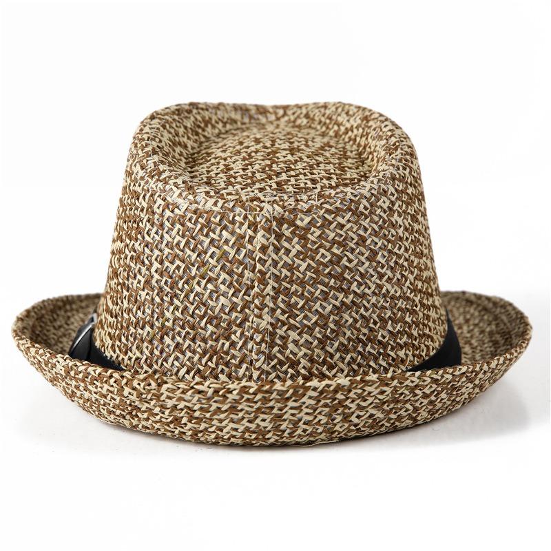 Straw Hat Men's Fashion Sunshade Top Hat Women's British Retro Jazz Hat Gentleman's Hat Sun-proof Hat