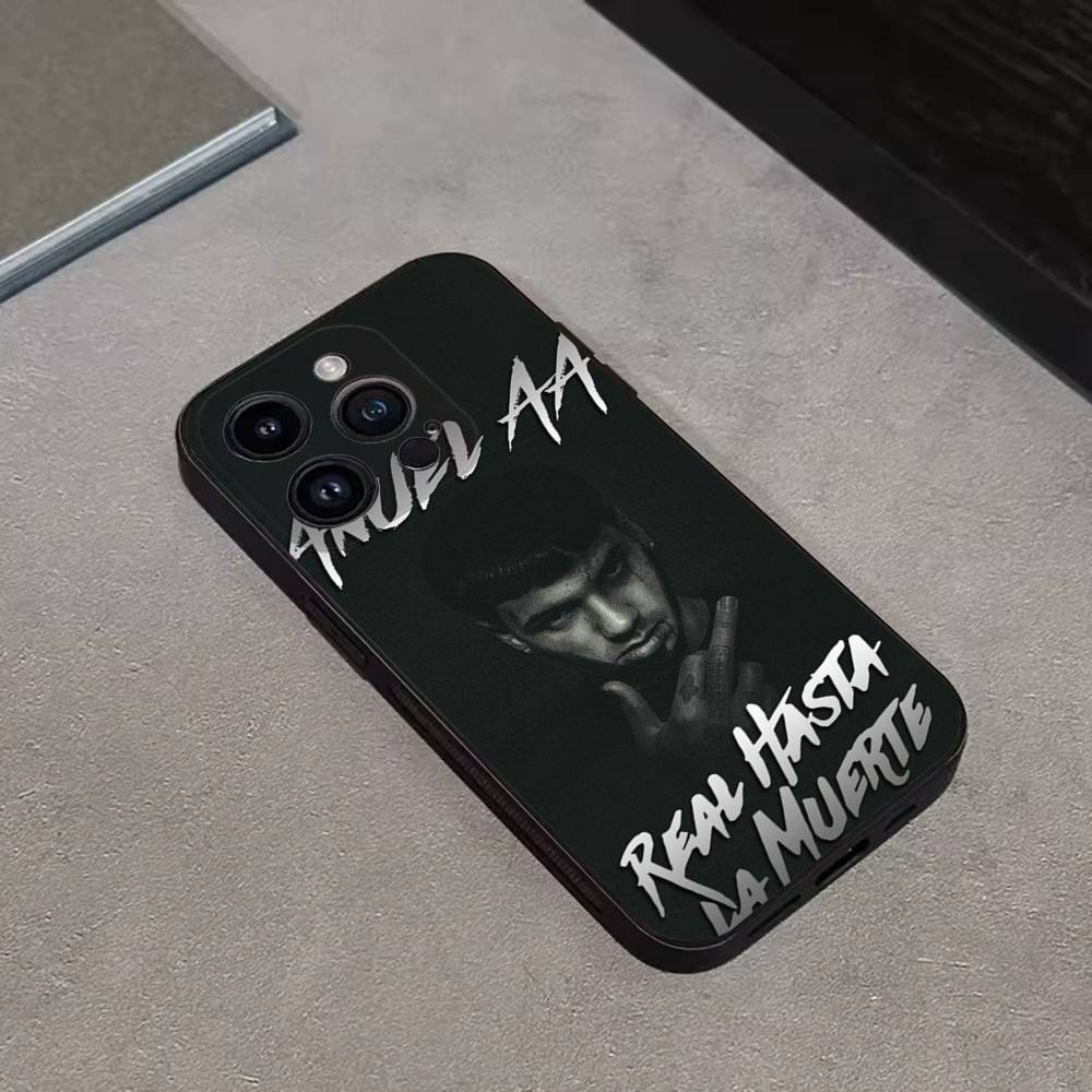 Rapper A- Anuel AA Echte Handyhülle Für iPhone 16,15,14,13,12,11 Plus,Pro Max,XS,X,XR,SE,Mini,8,7,Weiche Silikon Schwarze Hülle